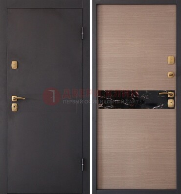 Коричневая металлическая дверь с порошковым окрасом ДП-82 в Шатуре