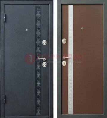 Черная стальная дверь с порошковым напылением ДП-9 в Шатуре