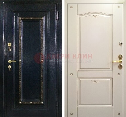 Парадная дверь с золотистым декором ДПР-3 в квартиру в Шатуре