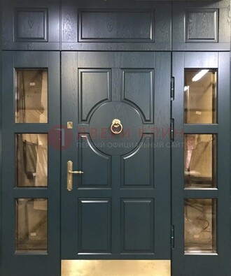 Стальная парадная дверь ДПР-64 со стеклопакетом в Шатуре