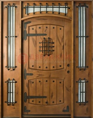 Парадная дверь с коваными элементами ДПР-68 в коттедж в Шатуре