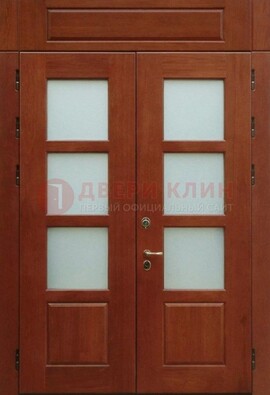 Металлическая парадная дверь со стеклом ДПР-69 для загородного дома в Шатуре