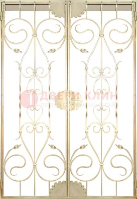Золотая железная решетчатая дверь ДР-1 в Шатуре