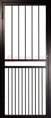 Коричневая одностворчатая железная решетчатая дверь ДР-24 в Шатуре