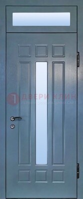 Серая металлическая дверь со стеклом ДС-70 в Шатуре