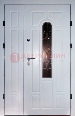 Входная дверь Винорит со стеклом в белом цвете ДСК-277 в Шатуре