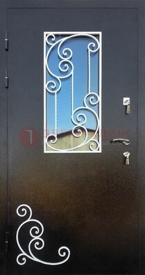 Входная дверь Порошок со стеклом и ковкой ДСК-278 в Шатуре