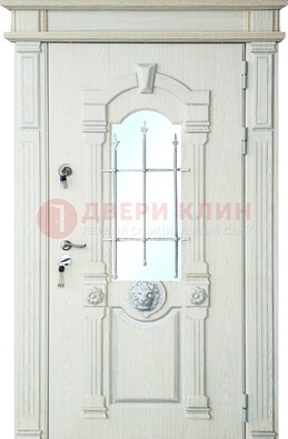Герметичная входная дверь со стеклом и ковкой с украшением ДСК-64 в Шатуре