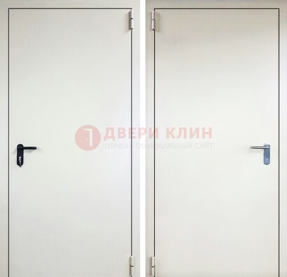 Белая железная техническая дверь ДТ-16 в Шатуре