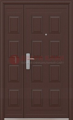 Коричневая железная тамбурная дверь ДТМ-37 в Шатуре