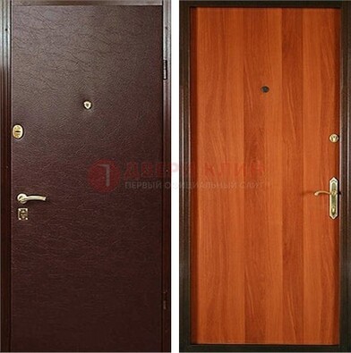 Коричневая металлическая дверь с винилискожей ДВ-20 в Шатуре