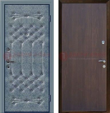Серая металлическая дверь с винилискожей ДВ-35 в Шатуре