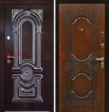Железная дверь с виноритом в цвете Итальянский орех ДВТ-103 в Шатуре