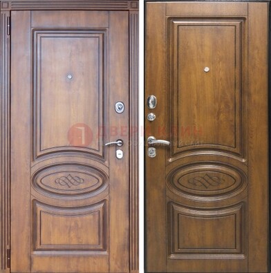 Коричневая металлическая дверь с виноритом ДВТ-10 в Шатуре