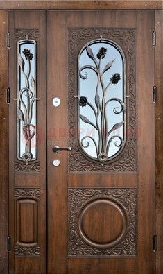 Железная дверь с виноритом и ковкой ДВТ-180 в Шатуре