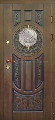 Одностворчатая входная дверь с виноритом и стеклом ДВТ-193 в Шатуре