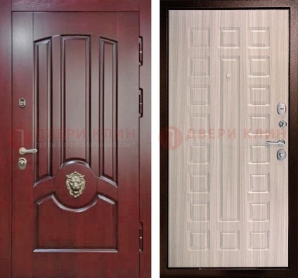 Темно-красная входная дверь с виноритом ДВТ-234 в Шатуре