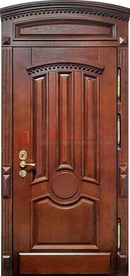 Темная стальная дверь с виноритом и фрамугой ДВТ-238 в Шатуре