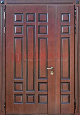 Коричневая полуторная металлическая дверь с виноритом ДВТ-240 в Шатуре