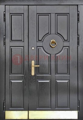 Черная металическая дверь с виноритом для дома ДВТ-241 в Шатуре