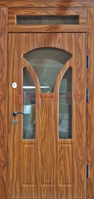 Коричневая классическая входная дверь с виноритом ДВТ-66 в Шатуре