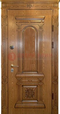 Коричневая железная дверь с виноритом Золотой дуб ДВТ-67 в Шатуре