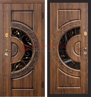 Металлическая дверь с виноритом и панелью Золотой Дуб ДВТ-71 в Шатуре