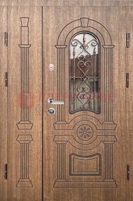 Железная классическая дверь с терморазрывом и рисунком ДВТ-77 в Перми