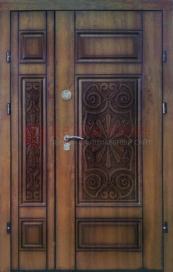 Входная железная дверь с виноритом и резьбой ДВТ-96 в Шатуре