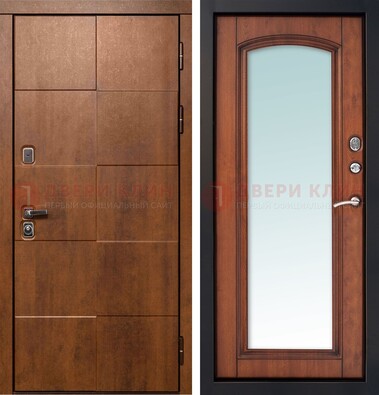 Белая филенчатая дверь с фрезерованной МДФ и зеркалом ДЗ-81 в Шатуре