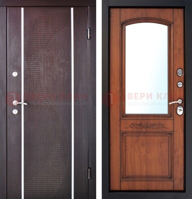 Входная дверь с МДФ и МДФ внутри с зеркалом ДЗ-88 в Шатуре