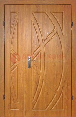 Полуторная металлическая дверь с МДФ золотой дуб ПЛ-17 в Шатуре