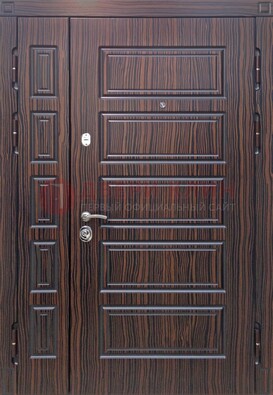 Коричневая двухцветная стальная дверь ПЛ-6 в Шатуре